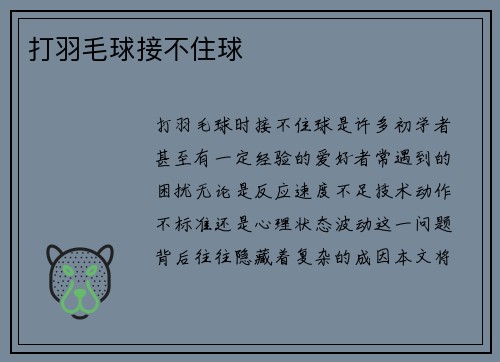 打羽毛球接不住球